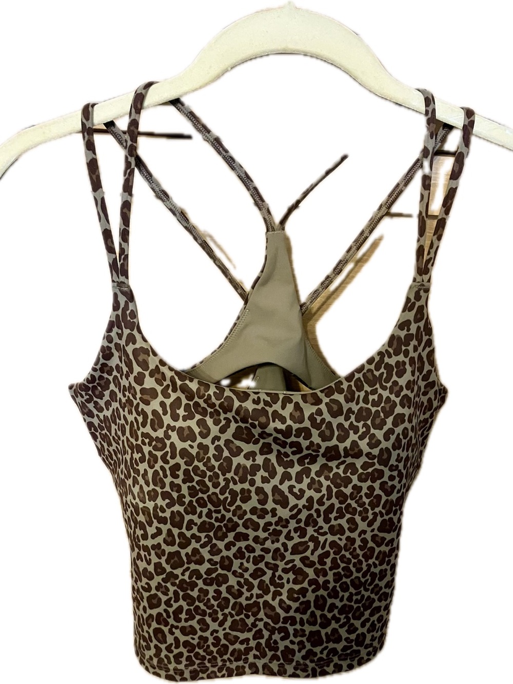 Fabletics Brown Leopard Scoop Neck Cami Tank